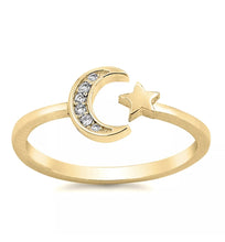 Load image into Gallery viewer, Two Tone Moon Ring